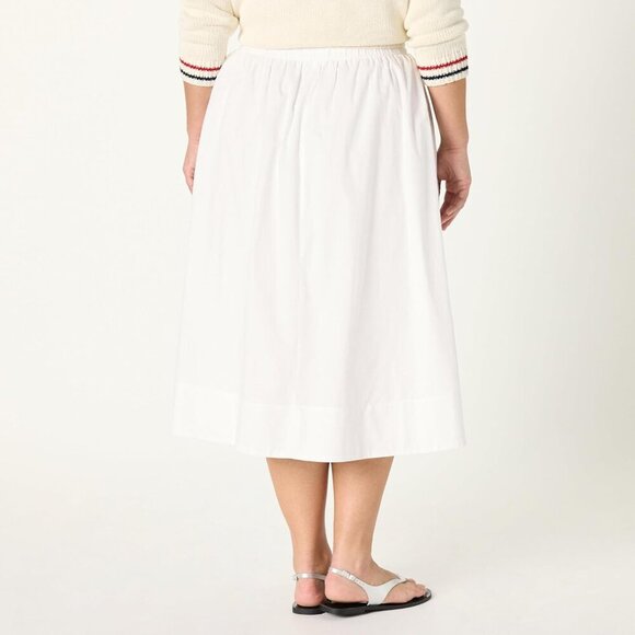 Women's Arlo Voluminous Cotton Poplin Midi Skirt - Picture 6 of 7